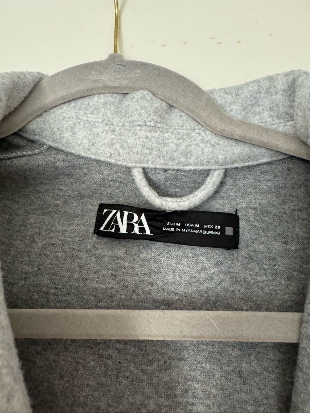 ZARA Light Gray Button-Front Wool Shacket - Picture 3 of 3